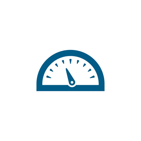 Speedometer Blue Icon Witte Achtergrond Blauwe Vlakke Stijl Vectorillustratie — Stockvector
