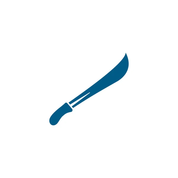 Zwaard Blue Icon Witte Achtergrond Blauwe Vlakke Stijl Vectorillustratie — Stockvector