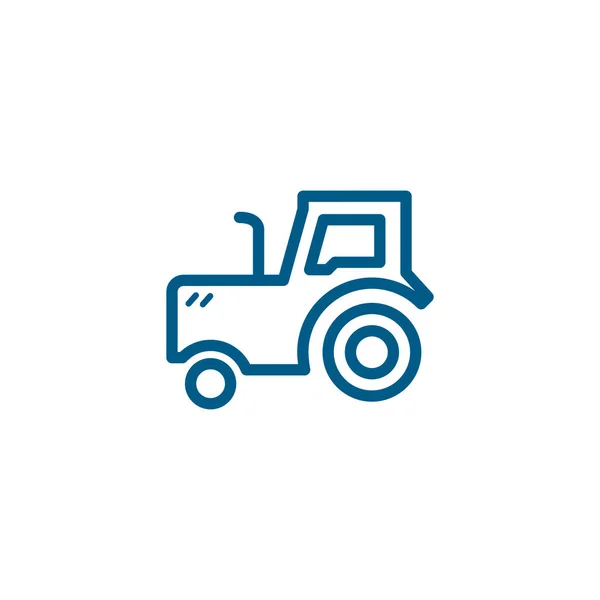 Tractor Line Blue Icon White Background Blue Flat Style Vector — Stock Vector