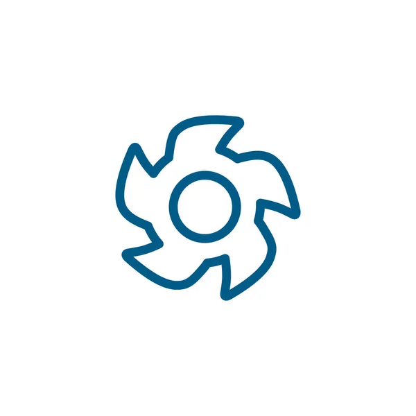 Turbine Line Blue Icon Witte Achtergrond Blauwe Vlakke Stijl Vectorillustratie — Stockvector