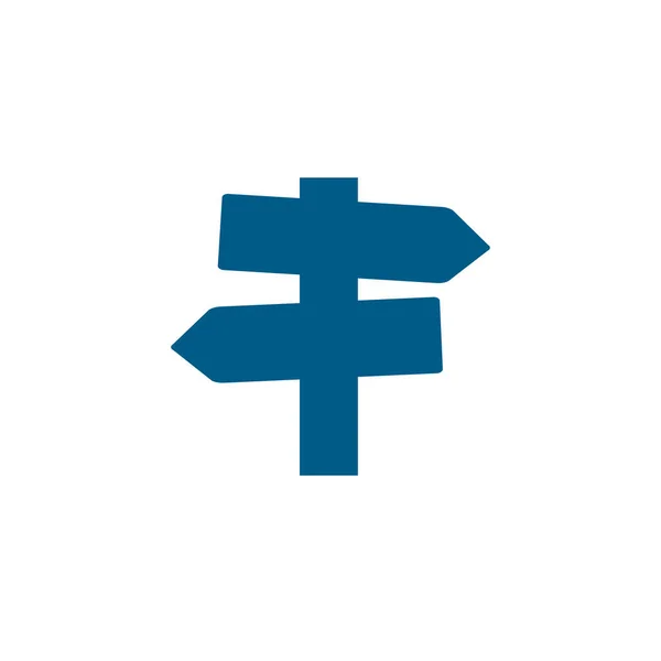 Wegwijzer Blue Icon Witte Achtergrond Blauwe Vlakke Stijl Vectorillustratie — Stockvector