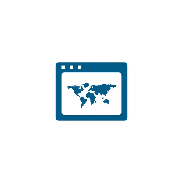 World Wide Web Blue Icon Auf Weißem Hintergrund Blaue Flache — Stockvektor