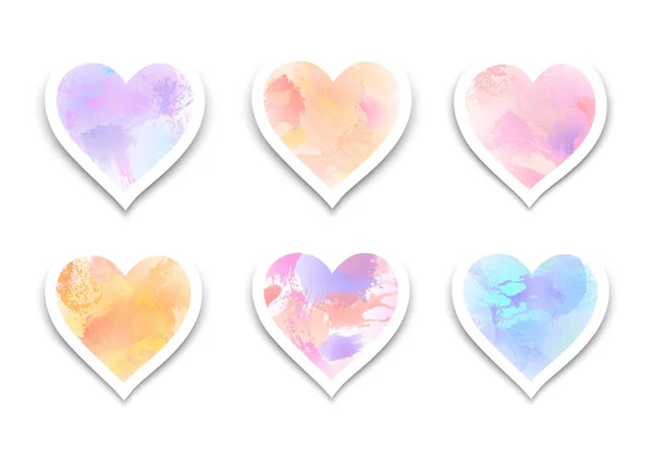 Набор Красок Сердца Брызгами Капли День Святого Валентина Свадьбы — стоковый вектор