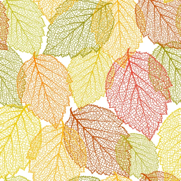 Fondo Sin Costuras Otoño Con Hojas Textura Patrón Botánico Plantilla — Vector de stock