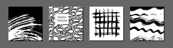 Conjunto Texturas Linhas Desenhadas Mão Estilo Doodle Vector Grunge Moderno —  Vetores de Stock