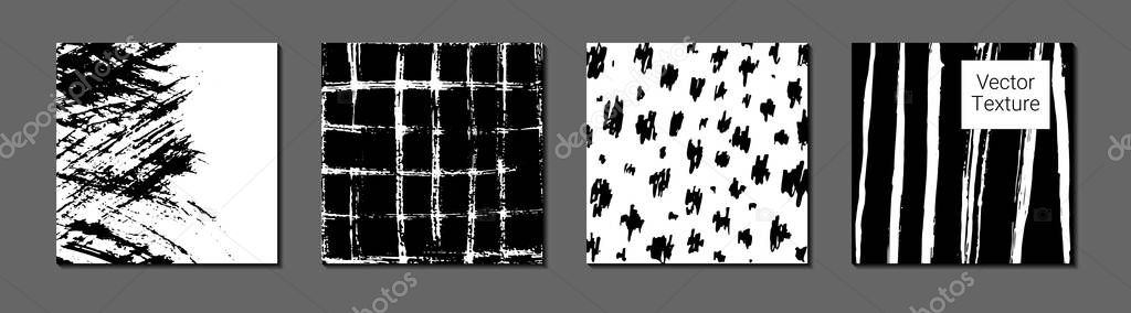 Set of hand drawn textures and lines. Doodle style. Vector grunge modern textured brush stroke, doodle, scribbled. Abstract elements. Collection of modern background, posters, template, cards, banners for business