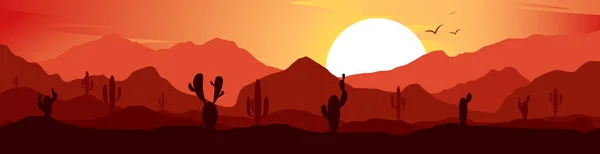 Экзотический Пейзаж Африканская Пустыня Пески Горы Туризм Путешествия Векторная Плоская — стоковый вектор