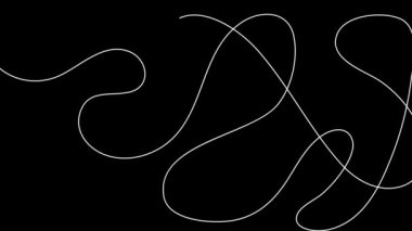 Çizginin kendi kendine çizimi. Karalama ipliği kaotik soyut arkaplanı karalamak, karalamak, daireler çizmek. Dinamik web tasarımı için görüntü.