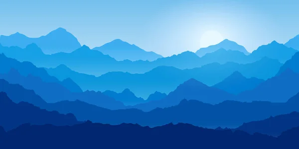 Горный Пейзаж Утром Горах Природное Знамя Туризм Путешествия Современный Векторный — стоковый вектор