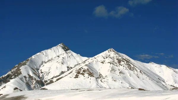 Two snow mountain peaks