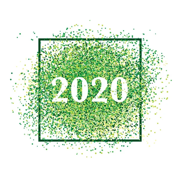Nappy new year 2020 confetti postcard decoration — Stock Vector