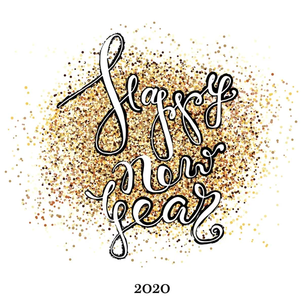 Pañal nuevo año 2020 confeti postal decoración — Vector de stock