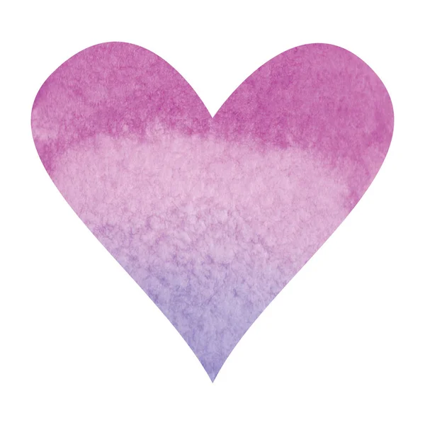 Aquarel handgemaakt hart voor de dag van Valentijnskaarten — Stockfoto