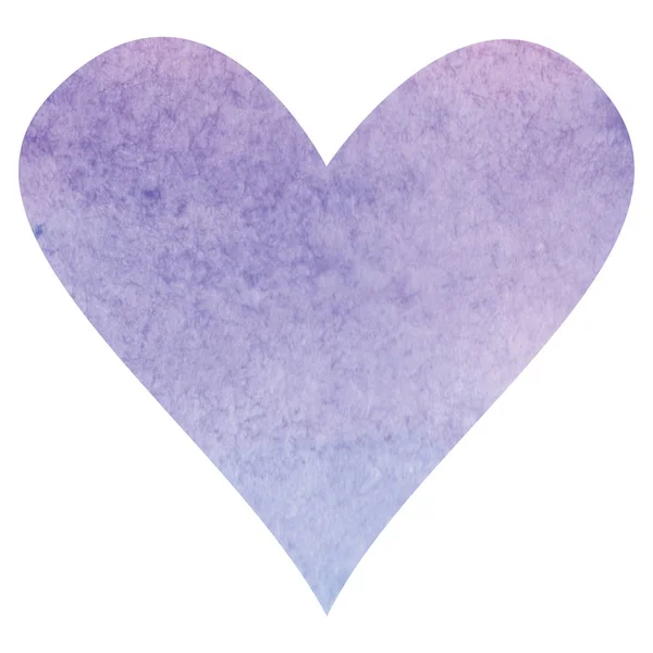 Aquarel handgemaakt hart voor de dag van Valentijnskaarten — Stockfoto