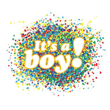 Konfeti sıçrama ile Bebek duş tebrikler kutlama