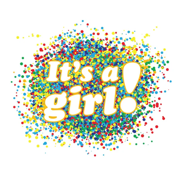 Félicitations de douche bébé célébration avec éclaboussures de confettis — Image vectorielle