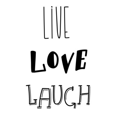 Kartpostal dekorasyonu için canlı, aşk, gülmek tipografi metin işareti