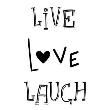 Kartpostal dekorasyonu için canlı, aşk, gülmek tipografi metin işareti