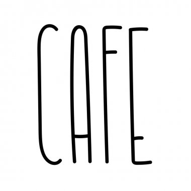 Dekorasyon tasarım şablonu için ayarlanmış cafe kelimeleri metin