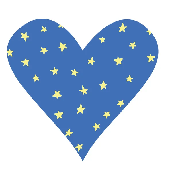 Форма сердца со звездами — стоковый вектор