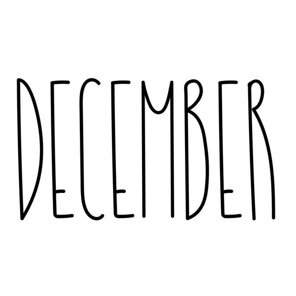 Sezonowy kalendarz Typografia szablon tekst napis miesiąc — Wektor stockowy