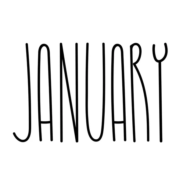 Modelo de tipografia de calendário sazonal lettering de texto mês —  Vetores de Stock