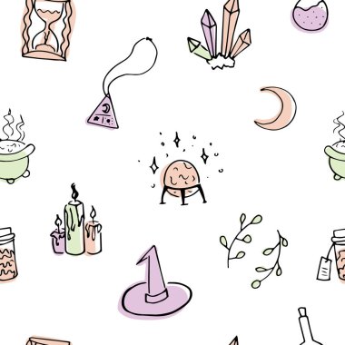 Çocuklar için cadılık elemanları sorunsuz desen