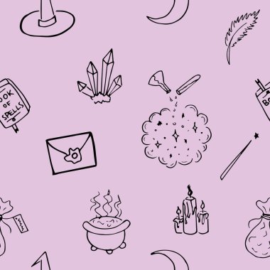 Çocuklar için cadılık elemanları sorunsuz desen