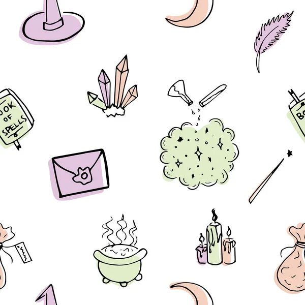 Çocuklar için cadılık elemanları sorunsuz desen