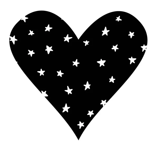 A forma di cuore con stelle — Vettoriale Stock