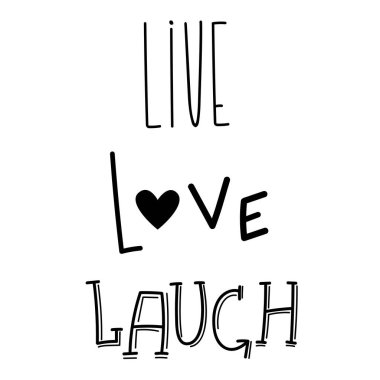 Kartpostal dekorasyonu için canlı, aşk, gülmek tipografi metin işareti