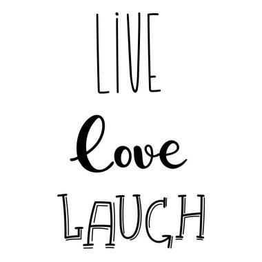 Kartpostal dekorasyonu için canlı, aşk, gülmek tipografi metin işareti