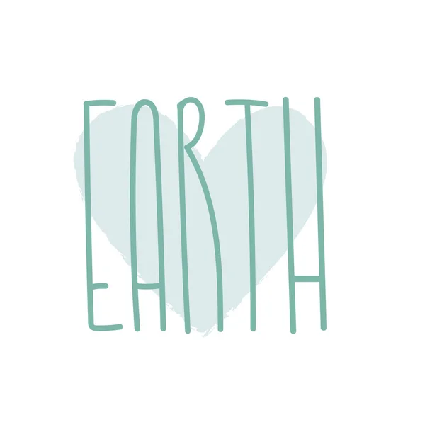 Sinal de letras ecológicas, amor à tipografia inspiradora da Terra — Vetor de Stock