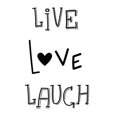 Kartpostal dekorasyonu için canlı, aşk, gülmek tipografi metin işareti