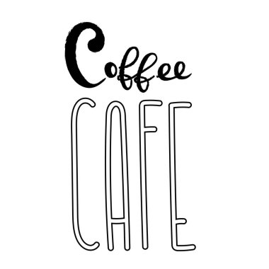 Kahve tipografisi yazı işareti logo tasarım şablonu