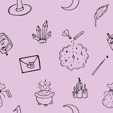 Çocuklar için cadılık elemanları sorunsuz desen