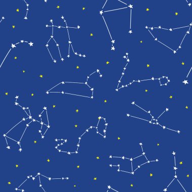 Çocuklar için Constellation yıldız sorunsuz desen şablonu babie
