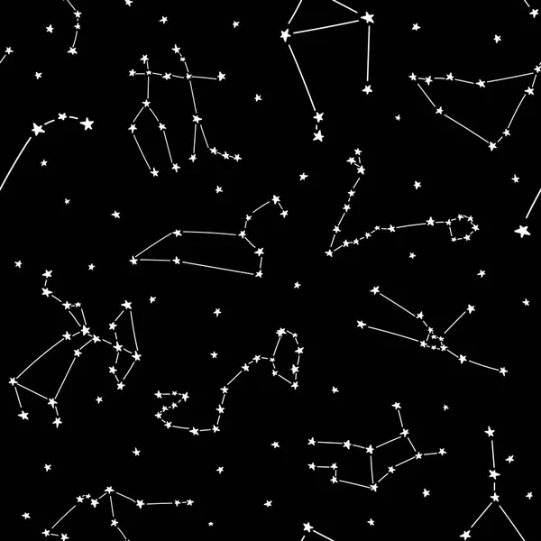 Constellation stars seamless pattern template for children babie