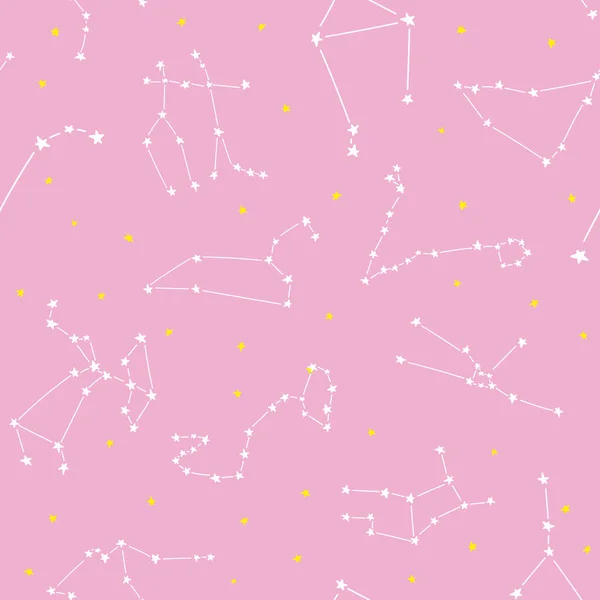Constellation stelle modello senza soluzione di continuità per i bambini babie — Vettoriale Stock