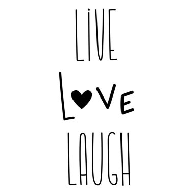 Kartpostal dekorasyonu için canlı, aşk, gülmek tipografi metin işareti