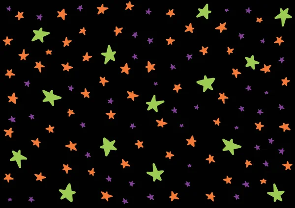 Sterne Hintergrund in halloween Farben für Kinder Kinder — Stockvektor