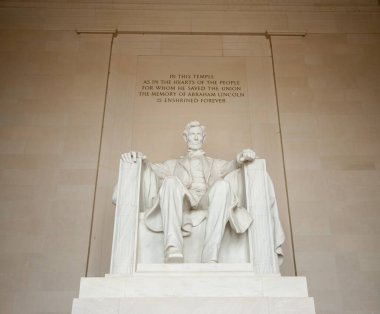 Lincoln Anıtı 'ndaki Abraham Lincoln heykeli, Washington DC