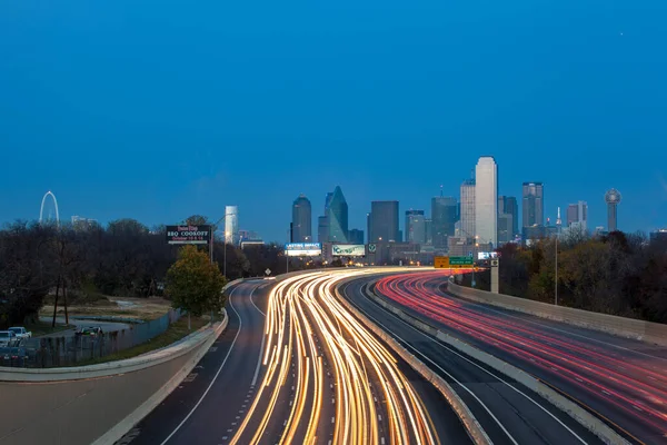Dallas Downtown Skyline Nachts Texas Verenigde Staten — Stockfoto