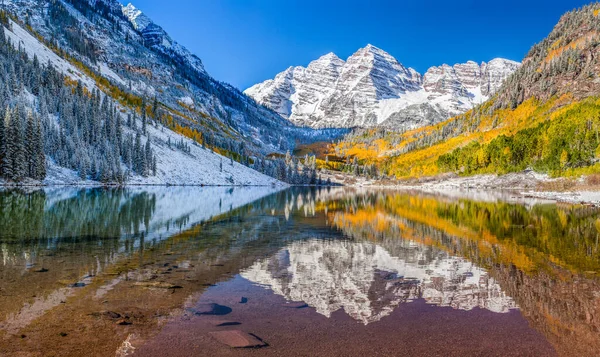 Panorama Vista Parque Nacional Maroon Bells Falls Aspen — Fotografia de Stock