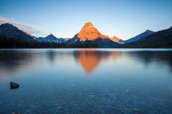 Dos Lago Medicina Parque Nacional Glaciar Por Mañana — Foto de Stock