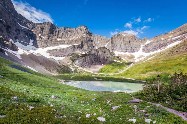 Cracker Sjö Camping Glacier Nationalpark Montana — Stockfoto