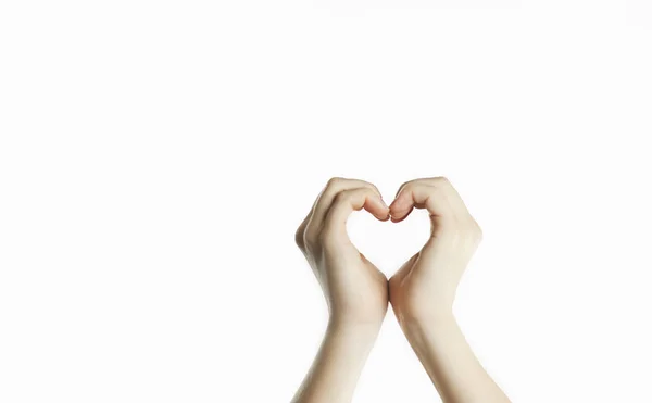 Народний Руки Показати Серце Знак День Святого Валентина Відносини Концепції — стокове фото