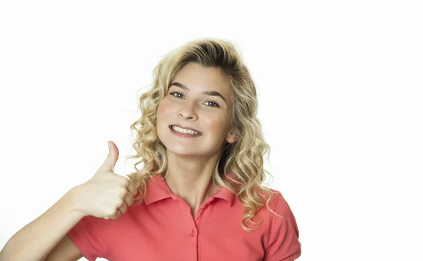 Jovem Menina Bonita Mostra Gesto Palmar Super Fresco Tranquilo Fundo — Fotografia de Stock