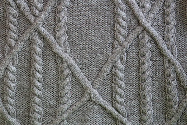 Knit Texture Cable Pattern Background — Stock Photo, Image