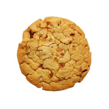 Beyaz arka plan üzerinde izole pekan ile Karamel çerez